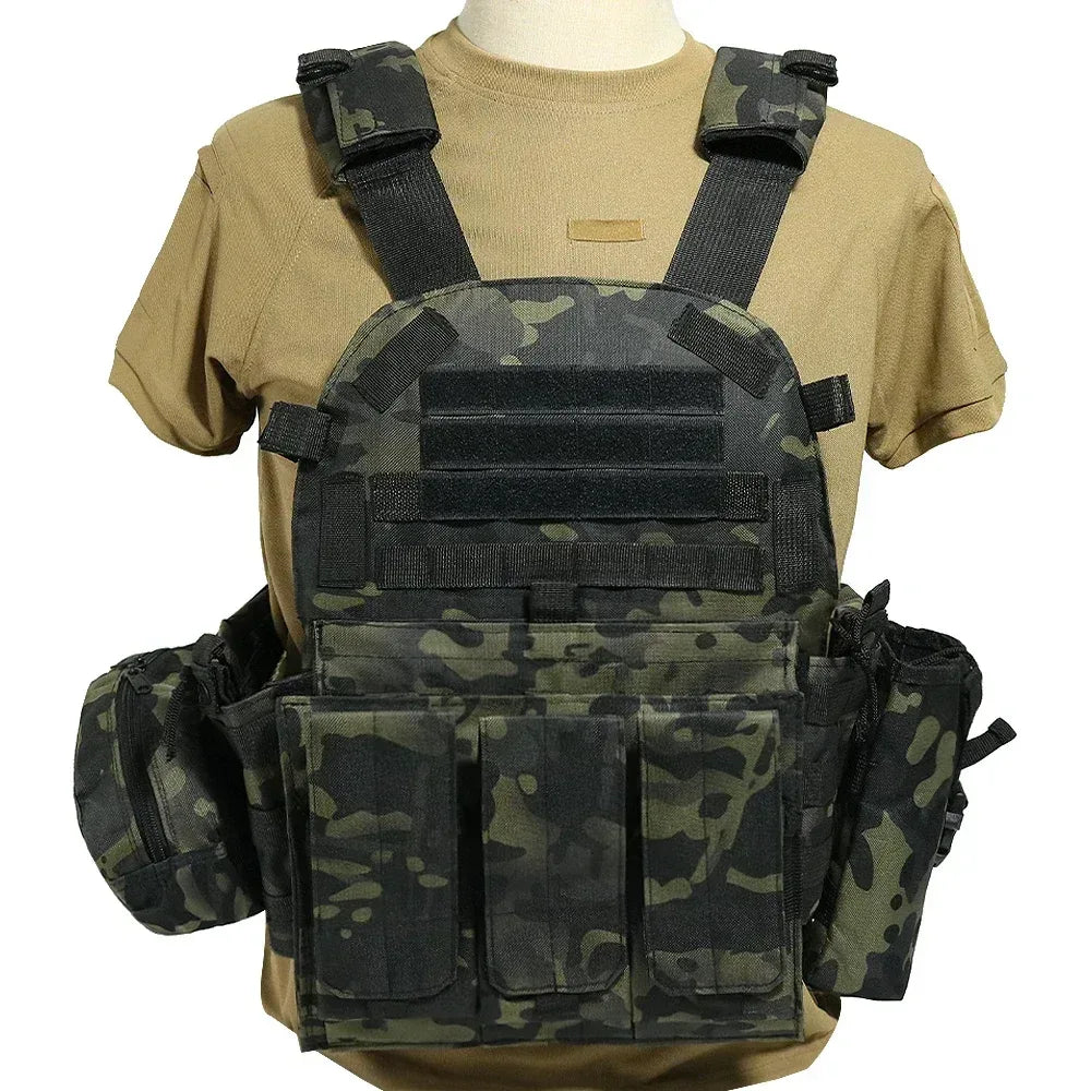 SINAIRSOFT Taktika Vesto Platportilo Molle Airsoft Batala Ataka Ekipaĵo kun Poŝo
