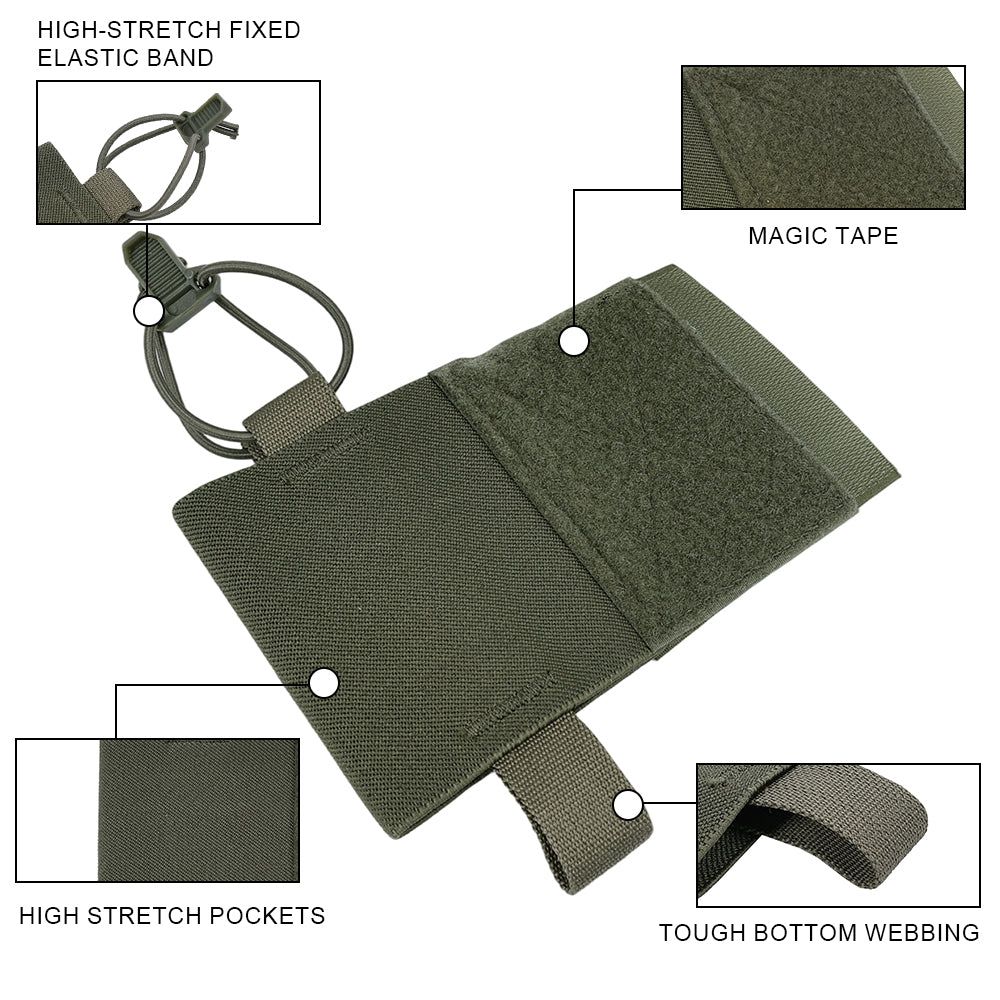 SINAIRSOFT Tactical Side Radio Pouch 2PCS Walkie Talkies Elastic Mag Pouch for Vest