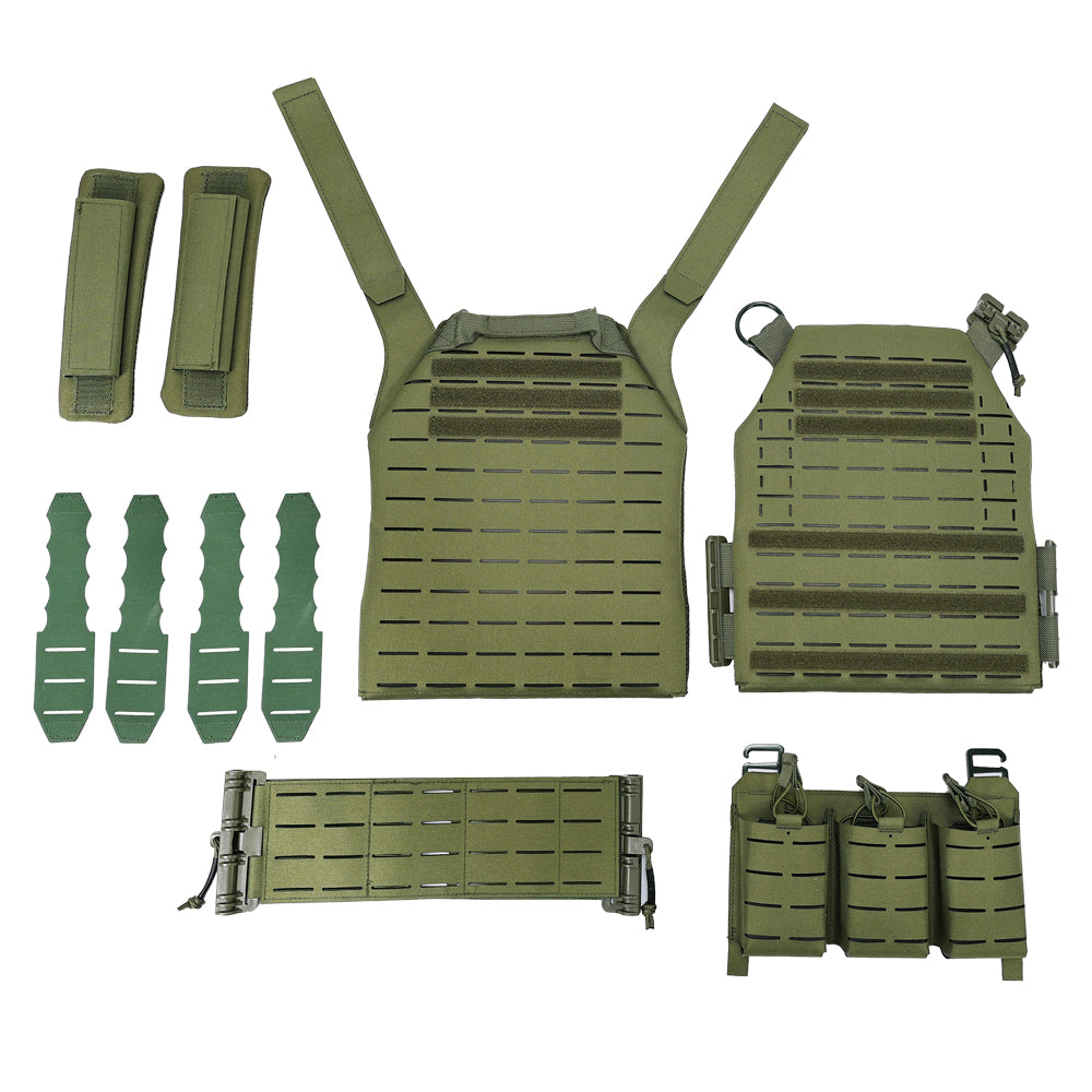 SINAIRSOFT Tactical Vest With Quick Release Laser Cut Triple Magazine