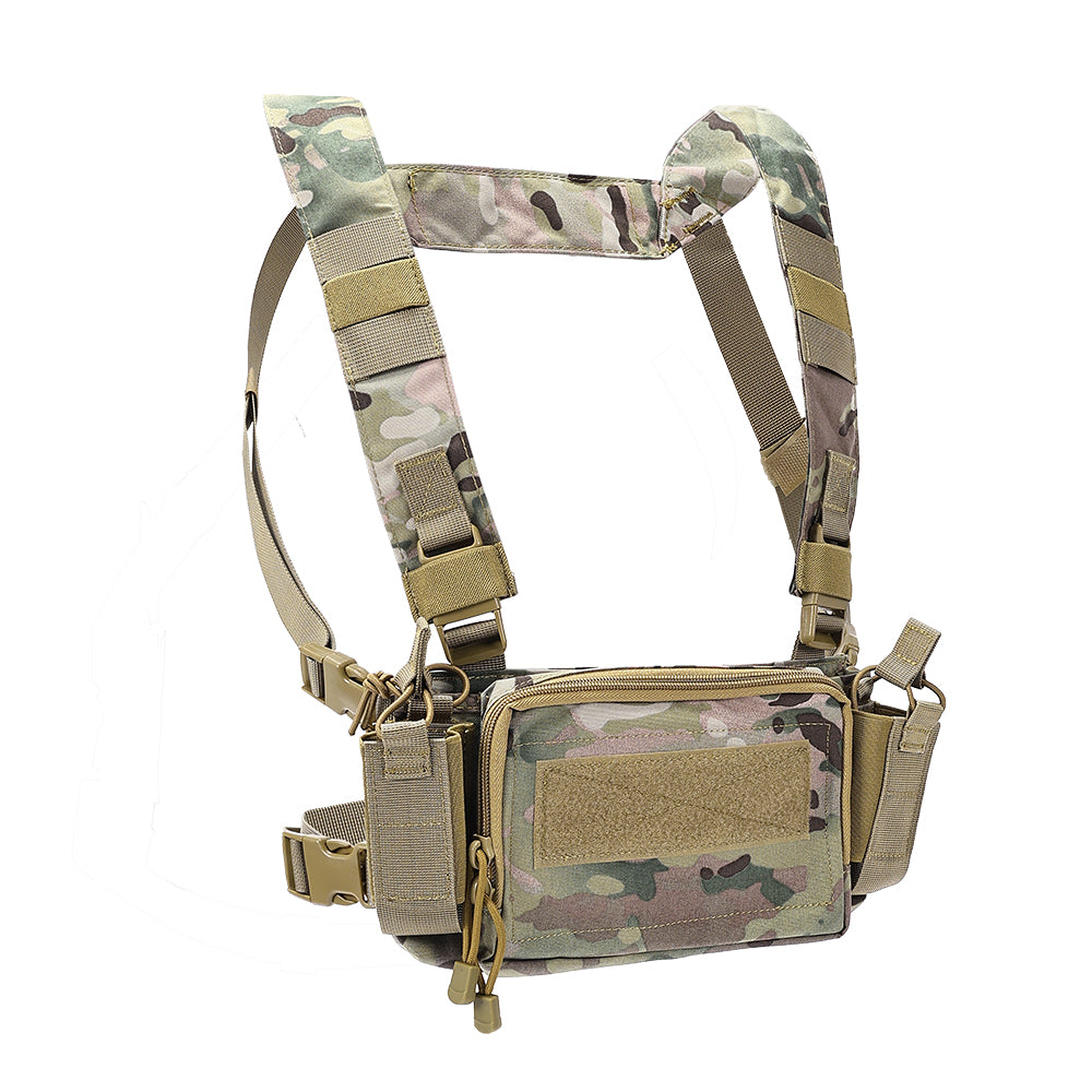 SINAIRSOFT Tactical Chest Rig Vest CRM Harness M4 5.56 Magazine Insert Flatback