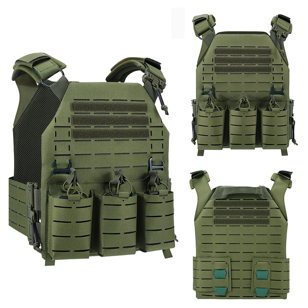 SINAIRSOFT Tactical Vest With Quick Release Laser Cut Triple Magazine