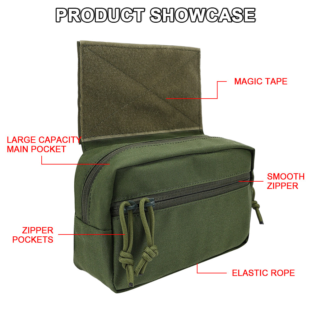 SINAIRSOFT Tactical Drop Pouch Front Sub Abdominal Carrying Kit Bag for Tactical Chest Rig