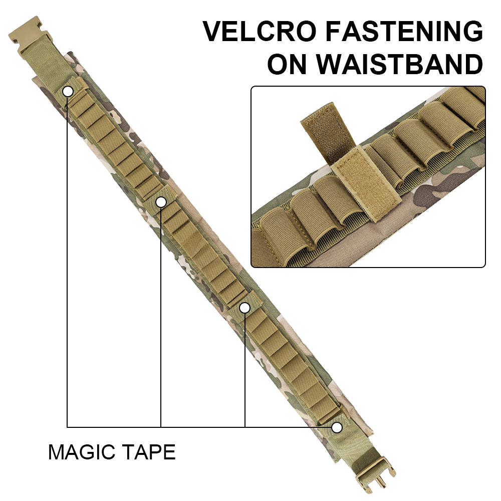 SINAIRSOFT Tactical 12/20GA Caliber Belt Outdoor Adjustable Soft Waterproof Nylon Belt