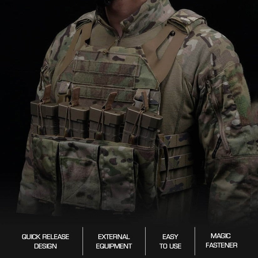 SINAIRSOFT Tactical Molle Zip-on Panel Plate Carrier Vest AVS JPC 2.0 Zip Pack Pouch Bag