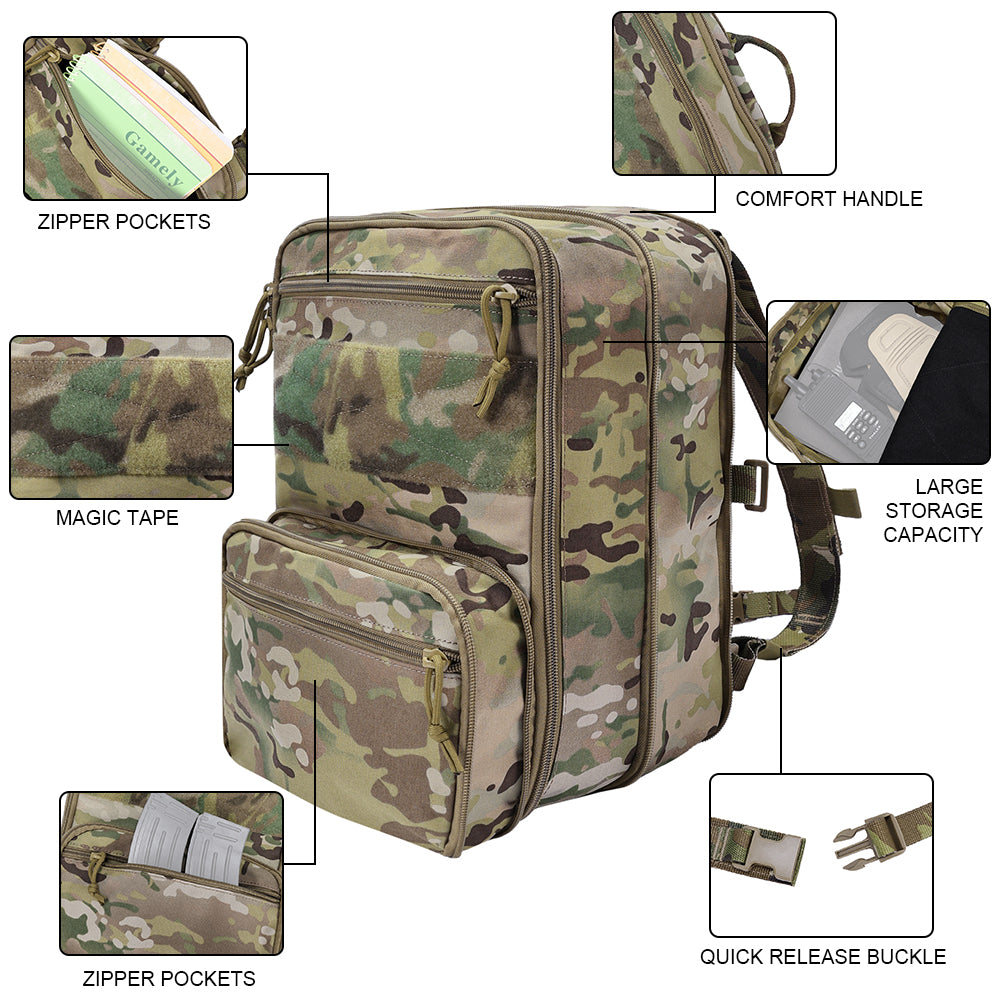 SINAIRSOFT Tactical Backpack Expandable D3 Flatpack Molle Hiking Bag Travel Pack