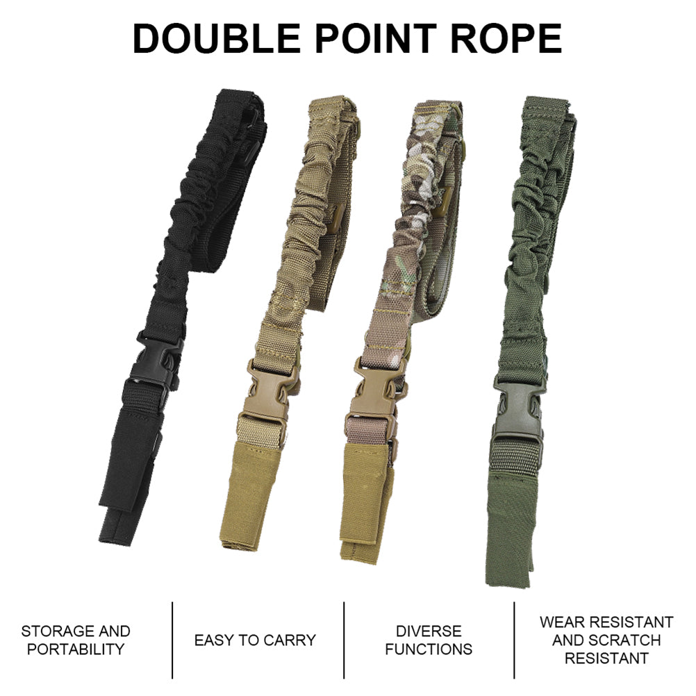 SINAIRSOFT Tactical Two Dual Point Sling Adjustable Bungee Hunting Rifle Gun Airsoft Strap