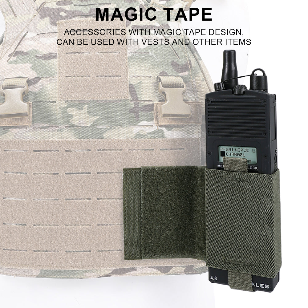 SINAIRSOFT Tactical Side Radio Pouch 2PCS Walkie Talkies Elastic Mag Pouch for Vest