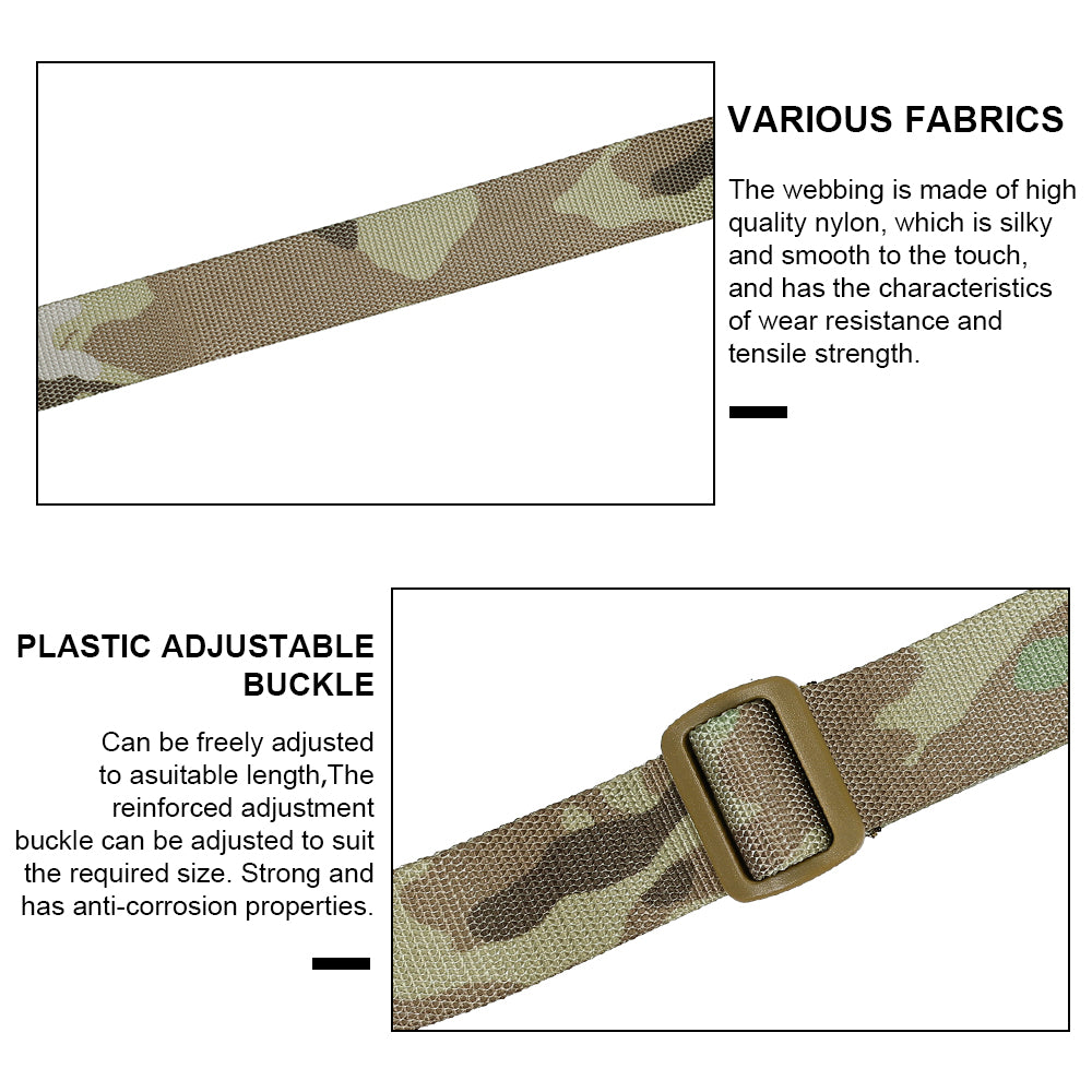 SINAIRSOFT Tactical Two Dual Point Sling Adjustable Bungee Hunting Rifle Gun Airsoft Strap