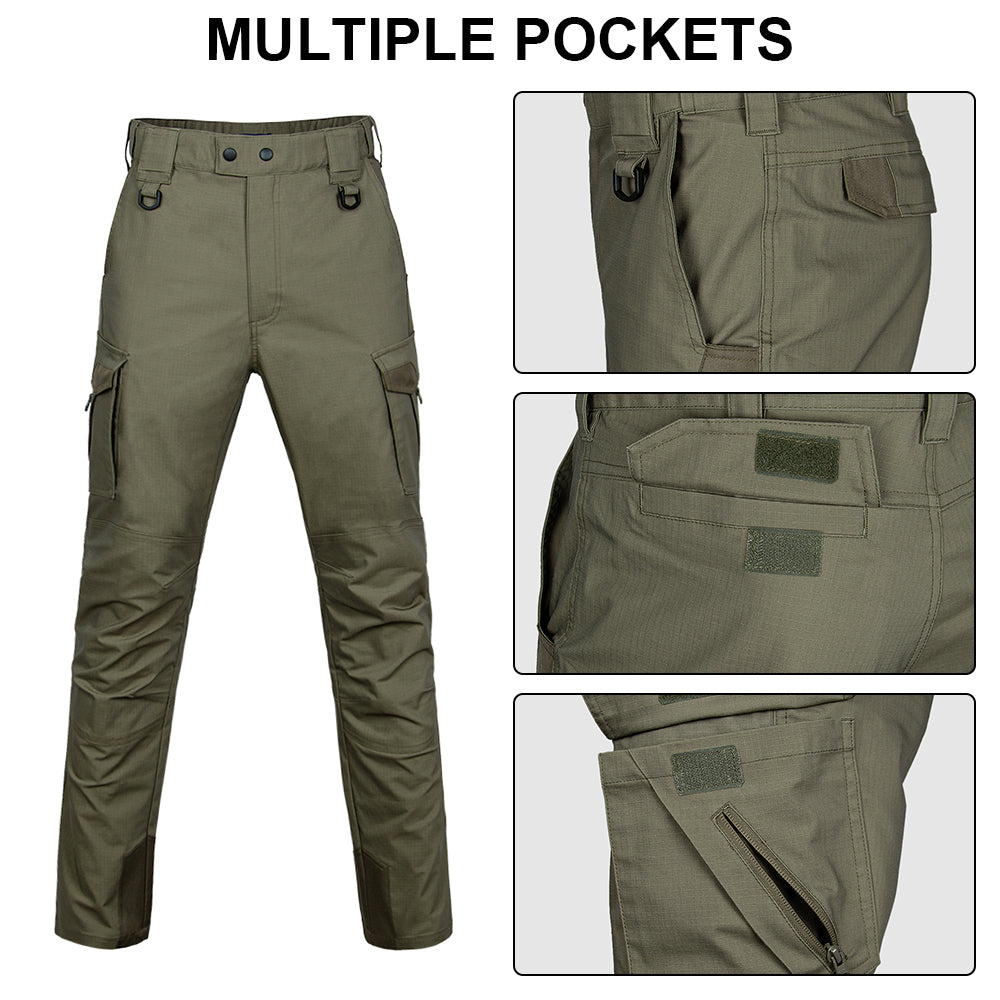 SINAIRSOFT Men's Tactical Work Pants 3D Cut Waterproof Adjustable Waist Conceal Pockets