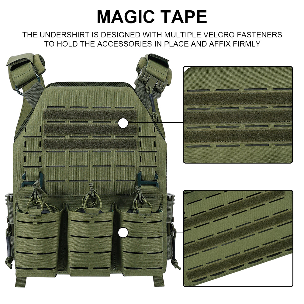 SINAIRSOFT Tactical Vest With Quick Release Laser Cut Triple Magazine