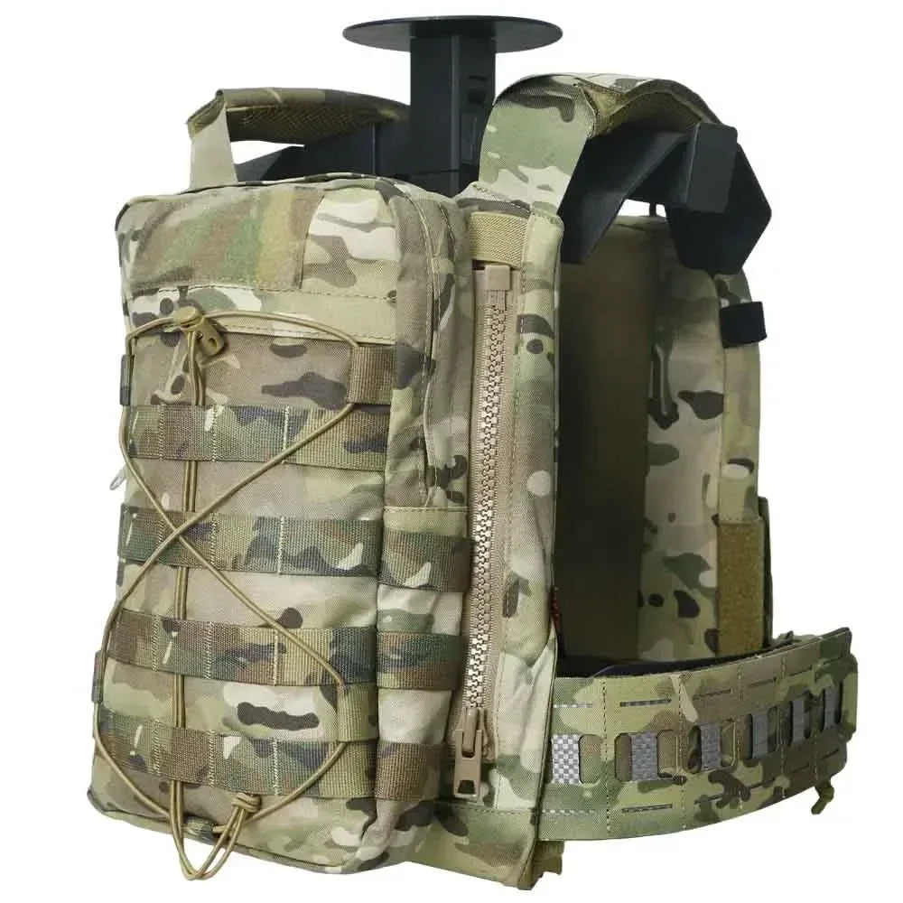 SINAIRSOFT Taktika Vesto Malantaŭa Panelo Zipilo sur Dorso-Plato Airsoft Plivastiga Akcesoraĵa Sako
