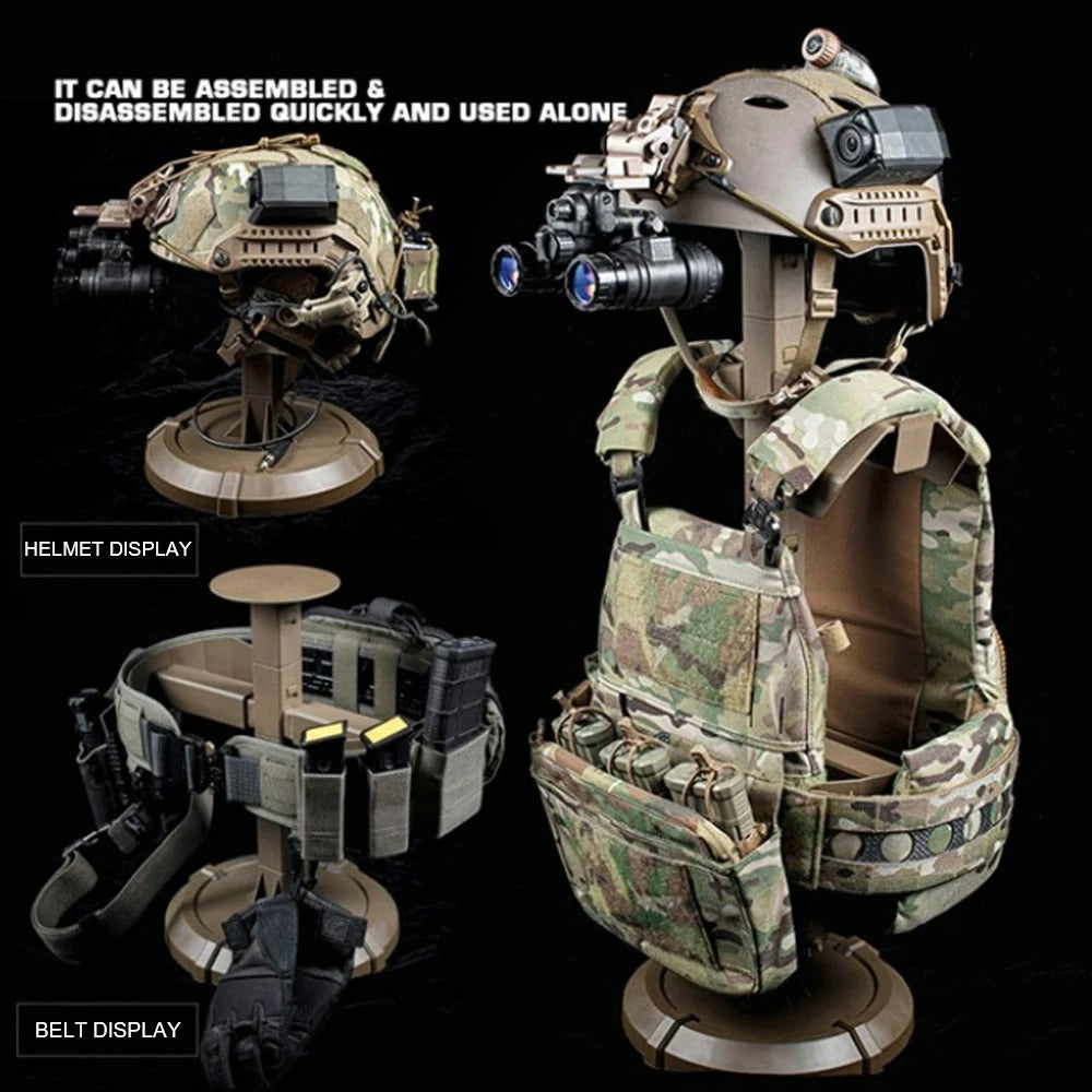 SINAIRSOFT Tactical Gear Stand Body Armor Helmet Equipment Display Plate