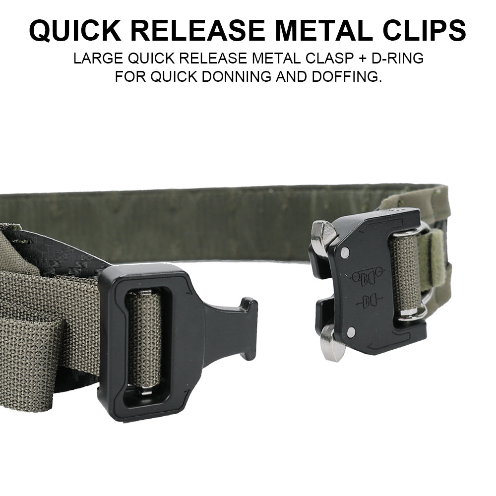 SINAIRSOFT Tactical Bison Belt MOLLE Quick Release D-Ring Buckle Belt