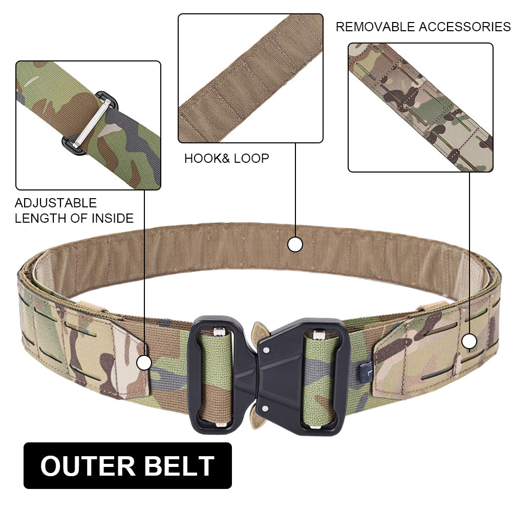 SINAIRSOFT Tactical Quick Release Metal Buckle 2 Inch Combat Belt