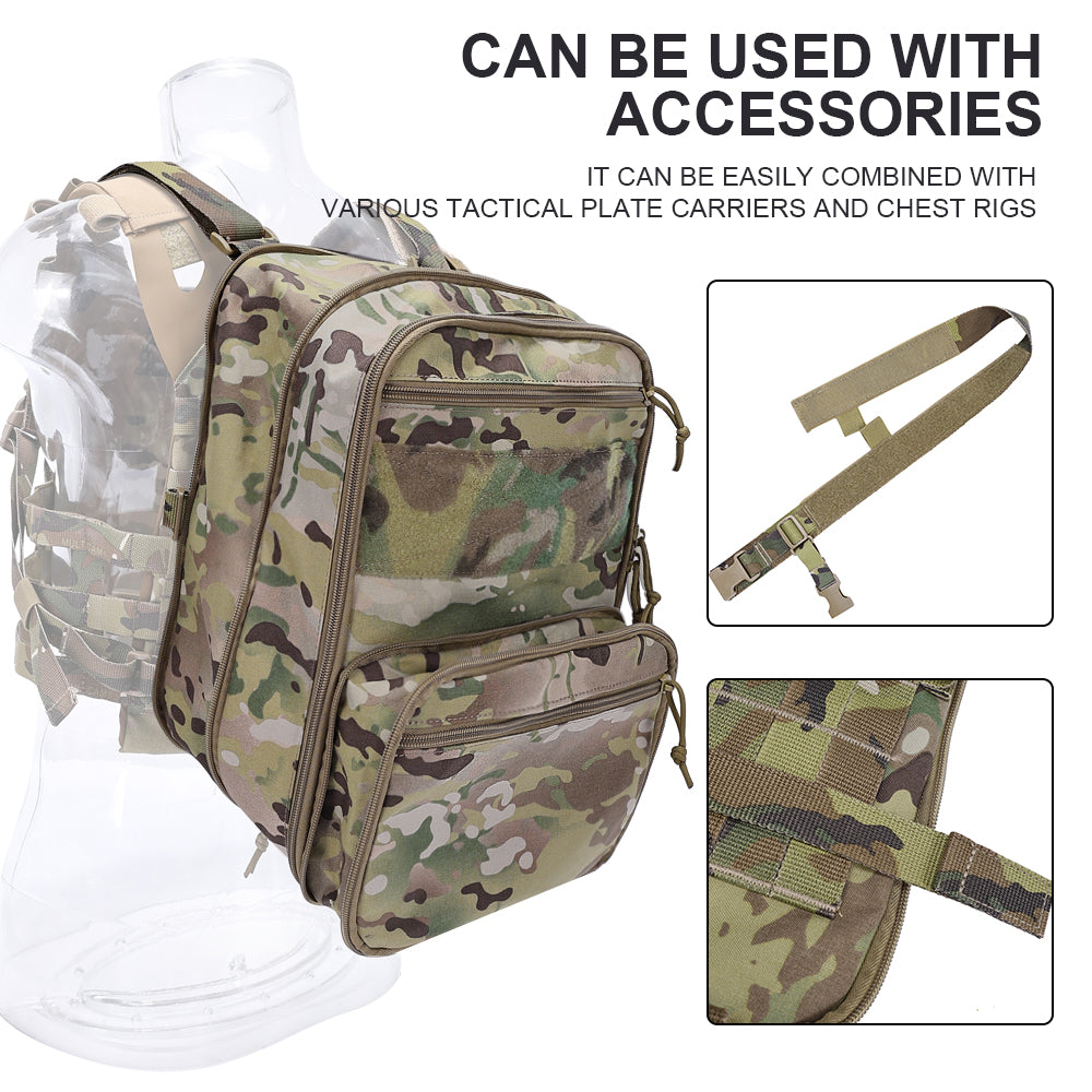 SINAIRSOFT Tactical Backpack Expandable D3 Flatpack Molle Hiking Bag Travel Pack