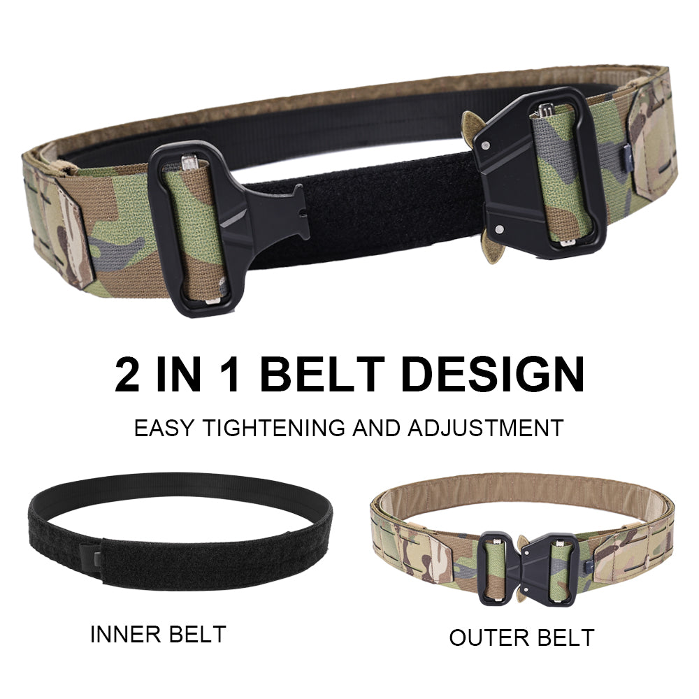 SINAIRSOFT Tactical Quick Release Metal Buckle 2 Inch Combat Belt