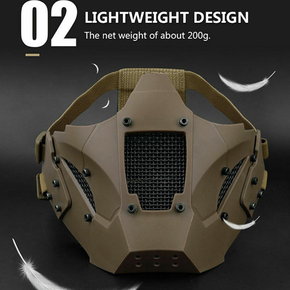 SINAIRSOFT Tactical Mesh Mask Half Face Mask Airsoft FAST Helmet Masks