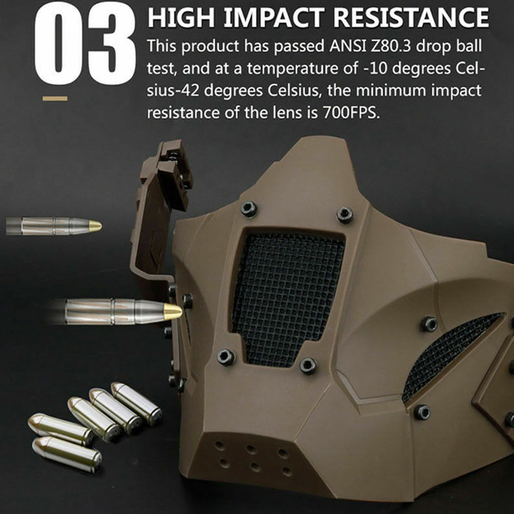 SINAIRSOFT Tactical Mesh Mask Half Face Mask Airsoft FAST Helmet Masks