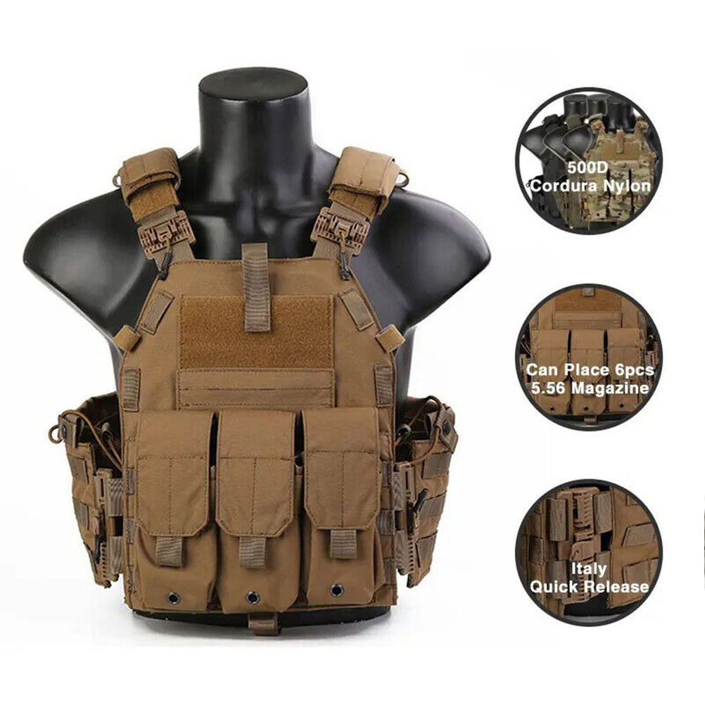 EMERSONGEAR Tactical 6094K Vest  Quick Release MOLLE w/ Magazine Pouch