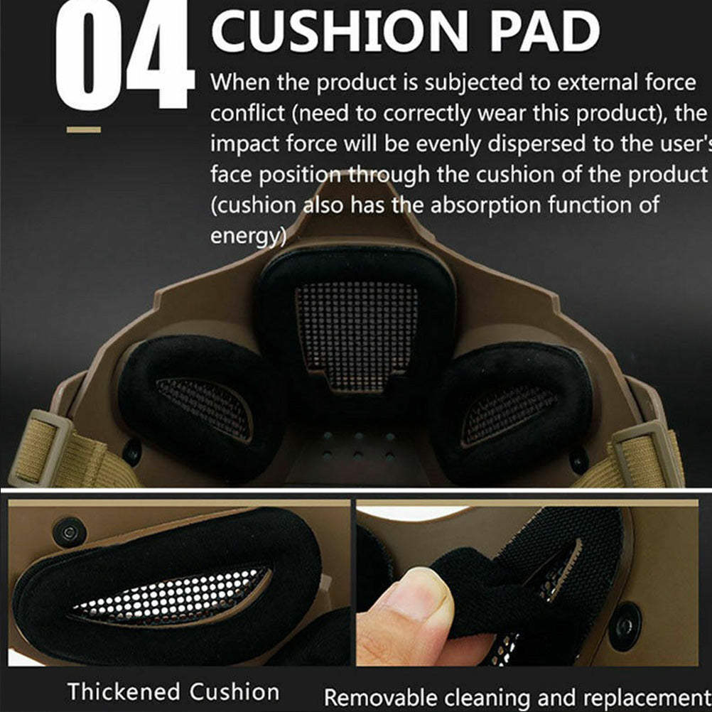 SINAIRSOFT Tactical Mesh Mask Half Face Mask Airsoft FAST Helmet Masks