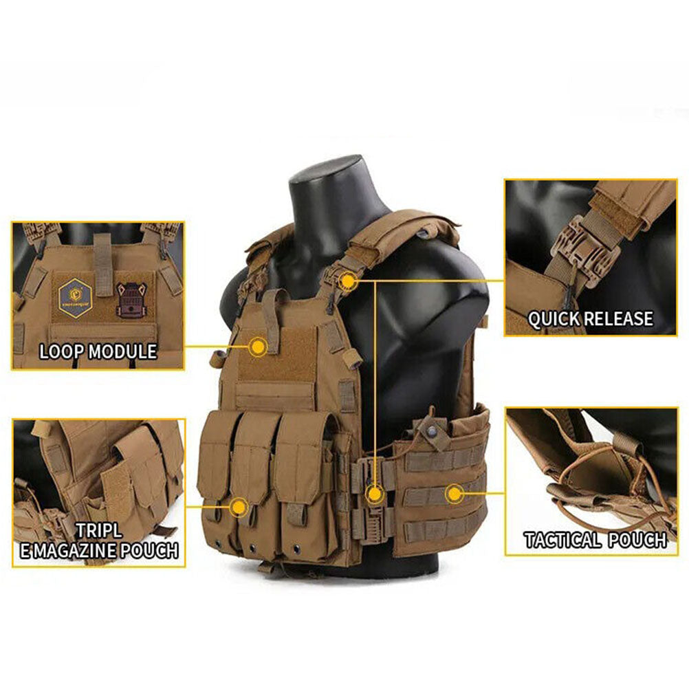 EMERSONGEAR Tactical 6094K Vest  Quick Release MOLLE w/ Magazine Pouch