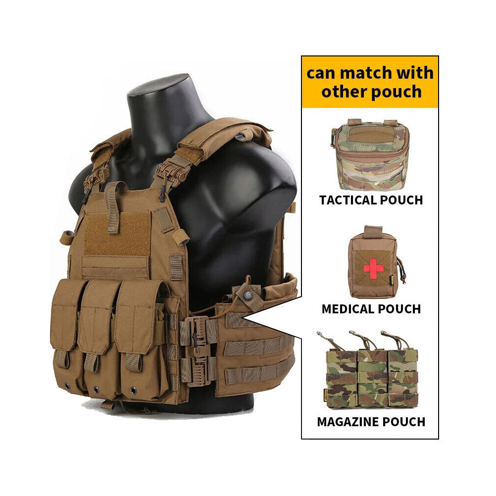 EMERSONGEAR Tactical 6094K Vest  Quick Release MOLLE w/ Magazine Pouch