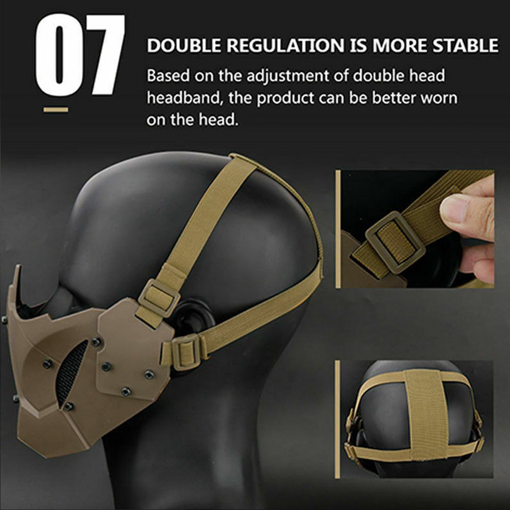 SINAIRSOFT Tactical Mesh Mask Half Face Mask Airsoft FAST Helmet Masks