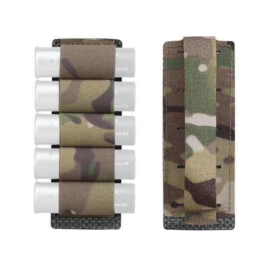 SINAIRSOFT Tactical 5 Round 12 Gauge Ammo Pouch Molle Hanging Sticker Holder Bag