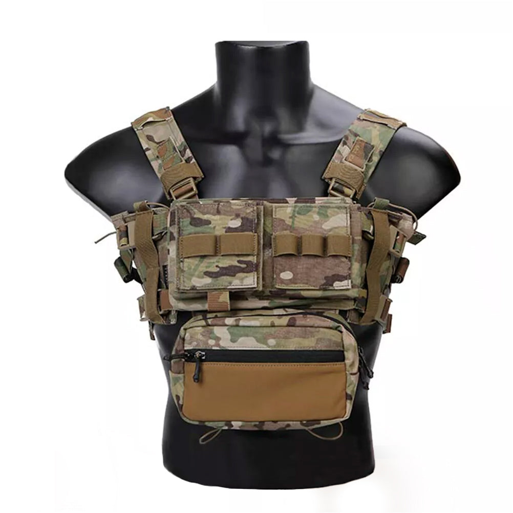 EMERSONGEAR Tactical Chest Rig MK3 Micro Fight Adjust Classic Carrier w/ 5.56 Pouch