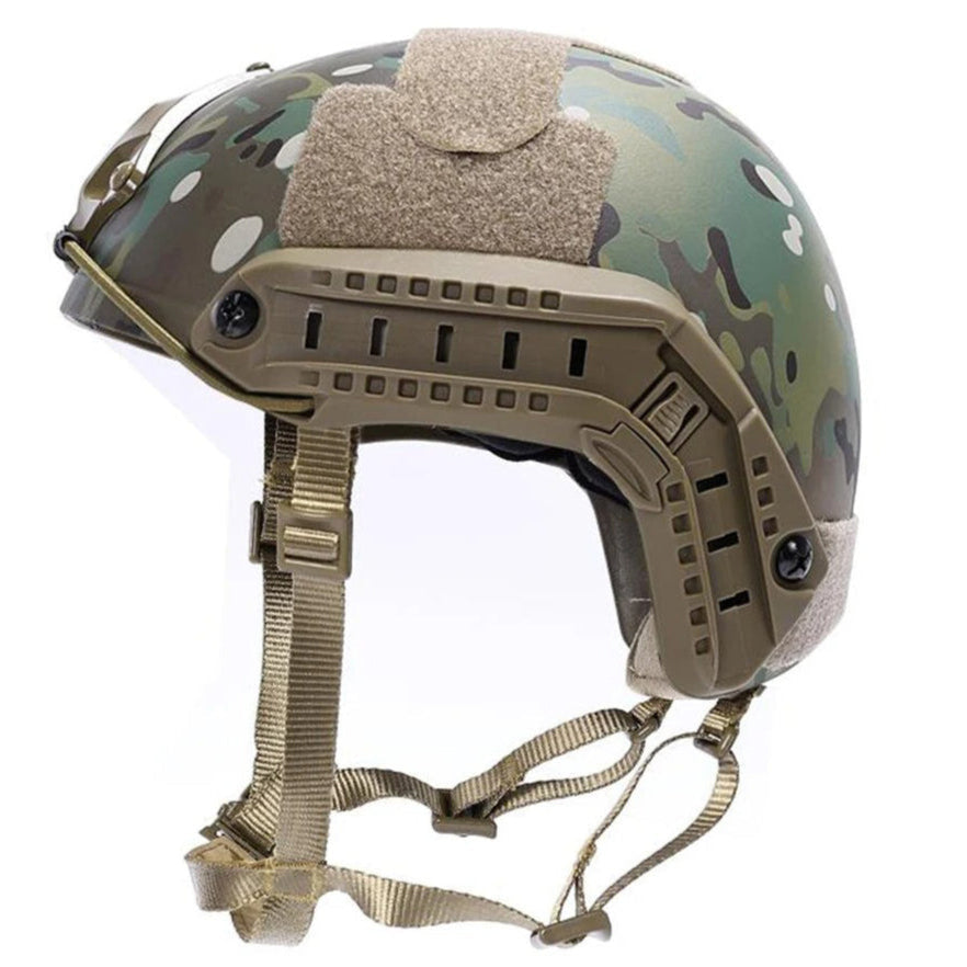 EMERSONGEAR Tactical Fast Helmet Airsoft MH Type Casque w/ NVG Shroud + Side Rail