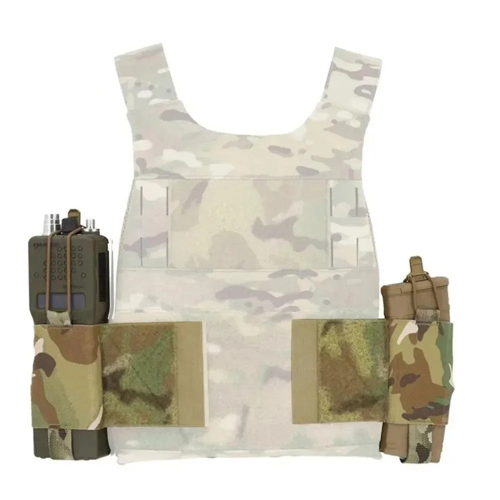 SINAIRSOFT Tactical Side Radio Pouch 2PCS Walkie Talkies Elastic Mag Pouch for Vest