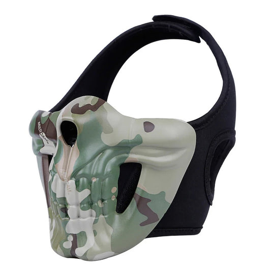 SINAIRSOFT Tactical Skull Half Face Mask Cosplay Samurai Kabuki Airsoft Protect Cover