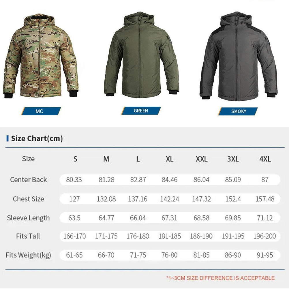 SINAIRSOFT Men's Tactical Jacket Winter Warm Windproof Military Coat