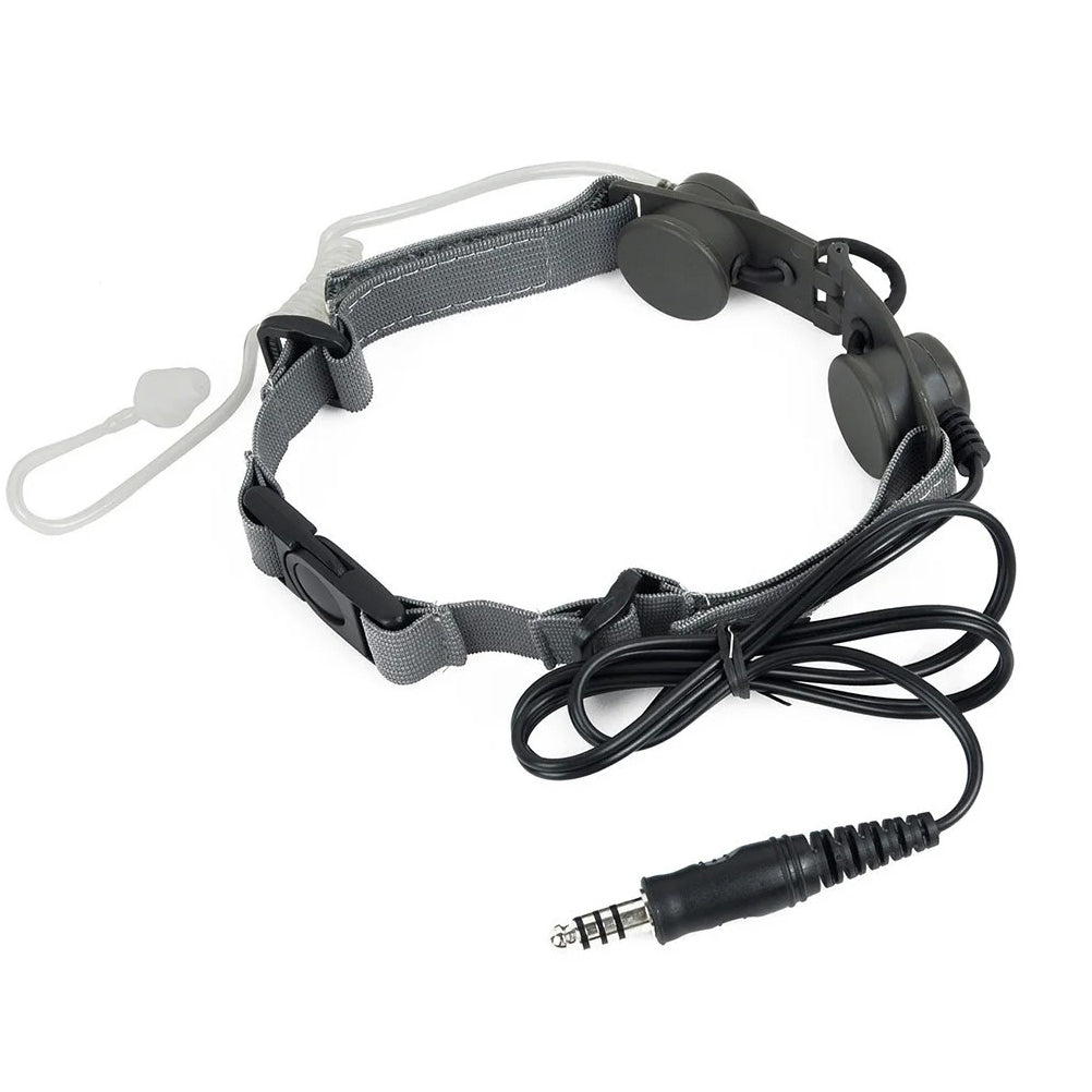 SINAIRSOFT Tactical Throat Vibration Mic Headset Microphone NATO Plug for Radio