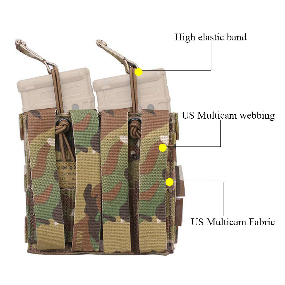 EMERSONGEAR Tactical Modular Double Open Top Magazine Pouch 5.56.223 MOLLE Rifle Mag