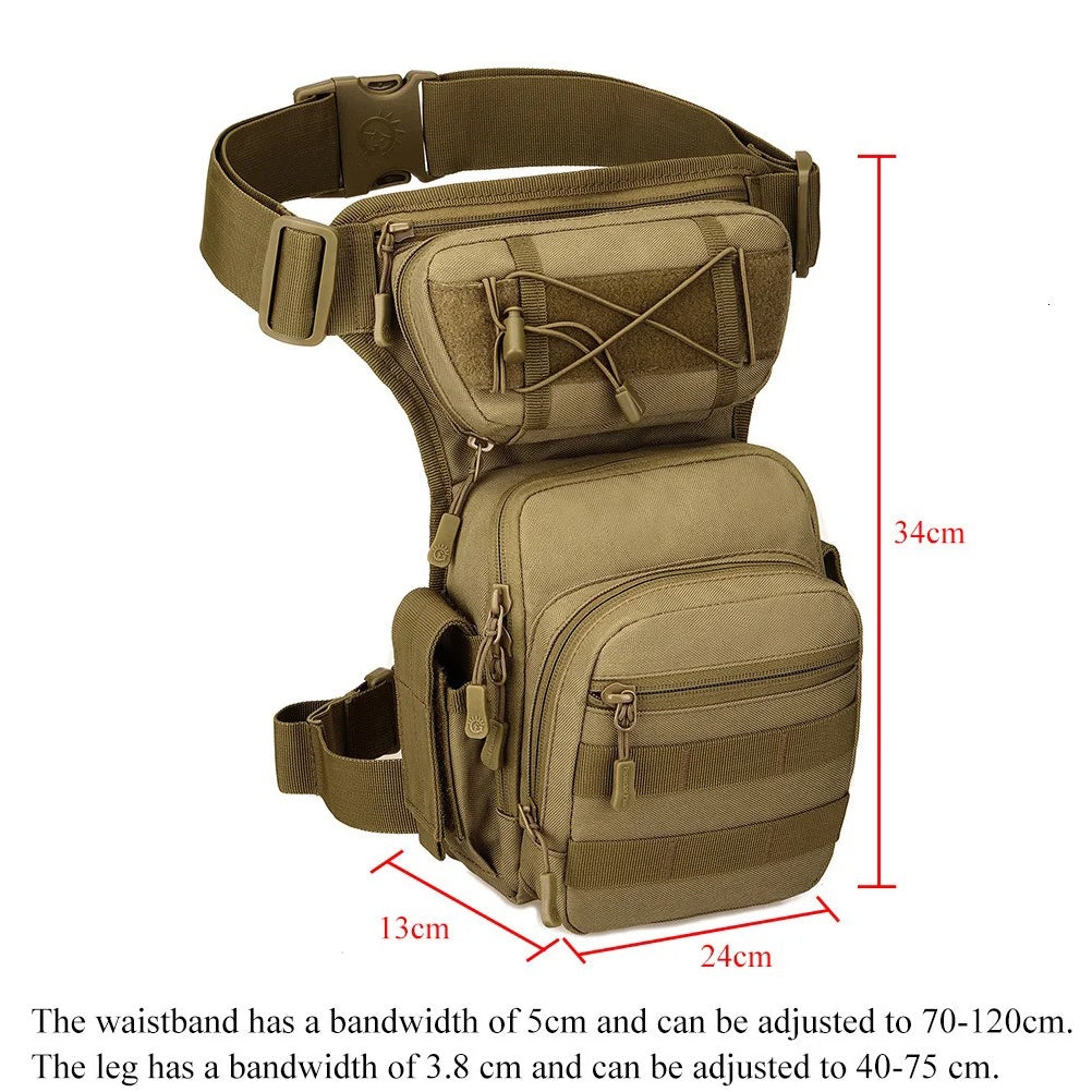 SINAIRSOFT Men Drop Leg Bag Tactical Molle Thigh Waist Fanny Pack Hiking