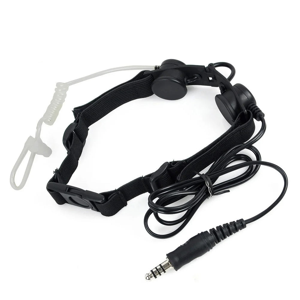 SINAIRSOFT Tactical Throat Vibration Mic Headset Microphone NATO Plug for Radio