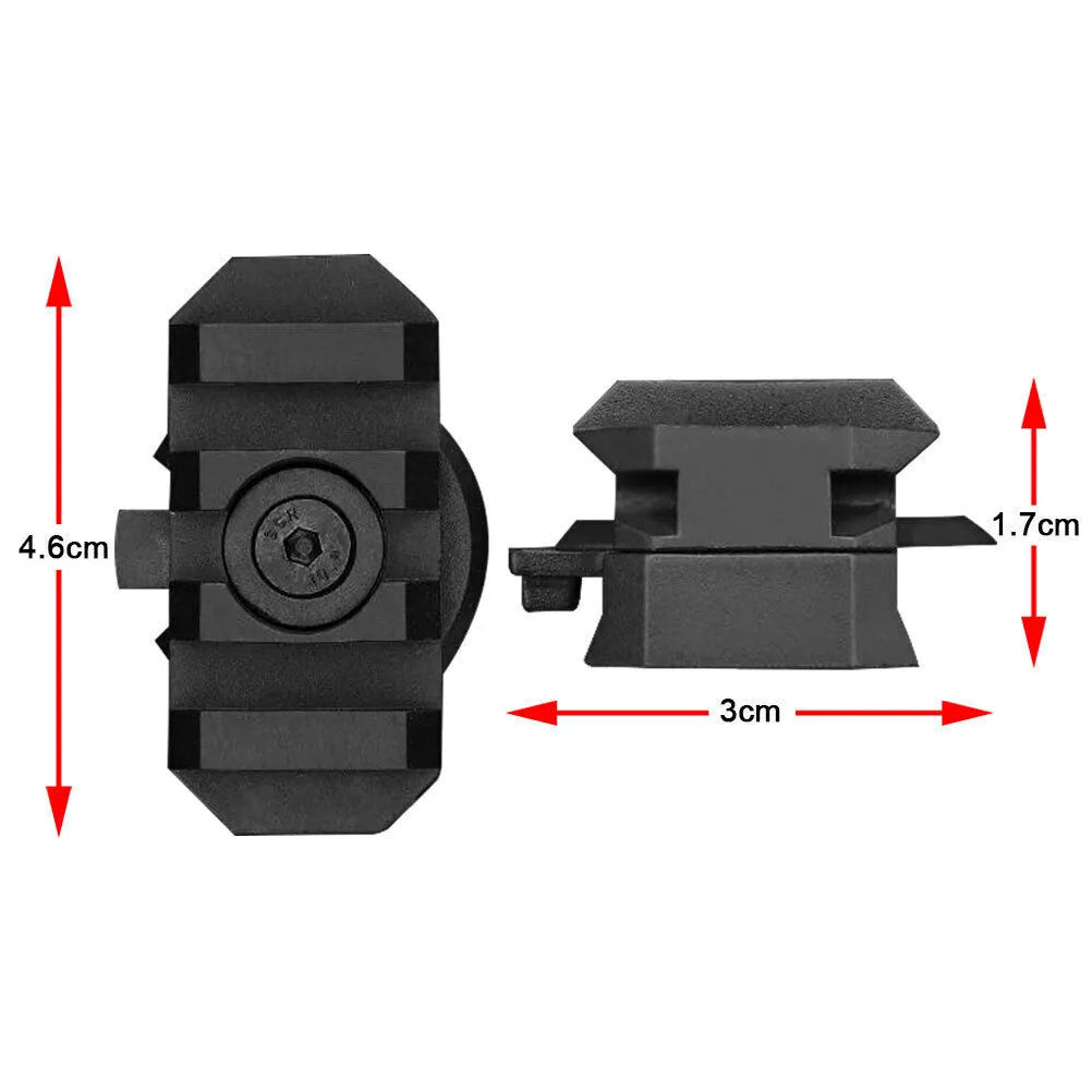 SINAIRSOFT Tactical Helmet Side Rail Flashlight Mount Adapter 360 Degree Rotat