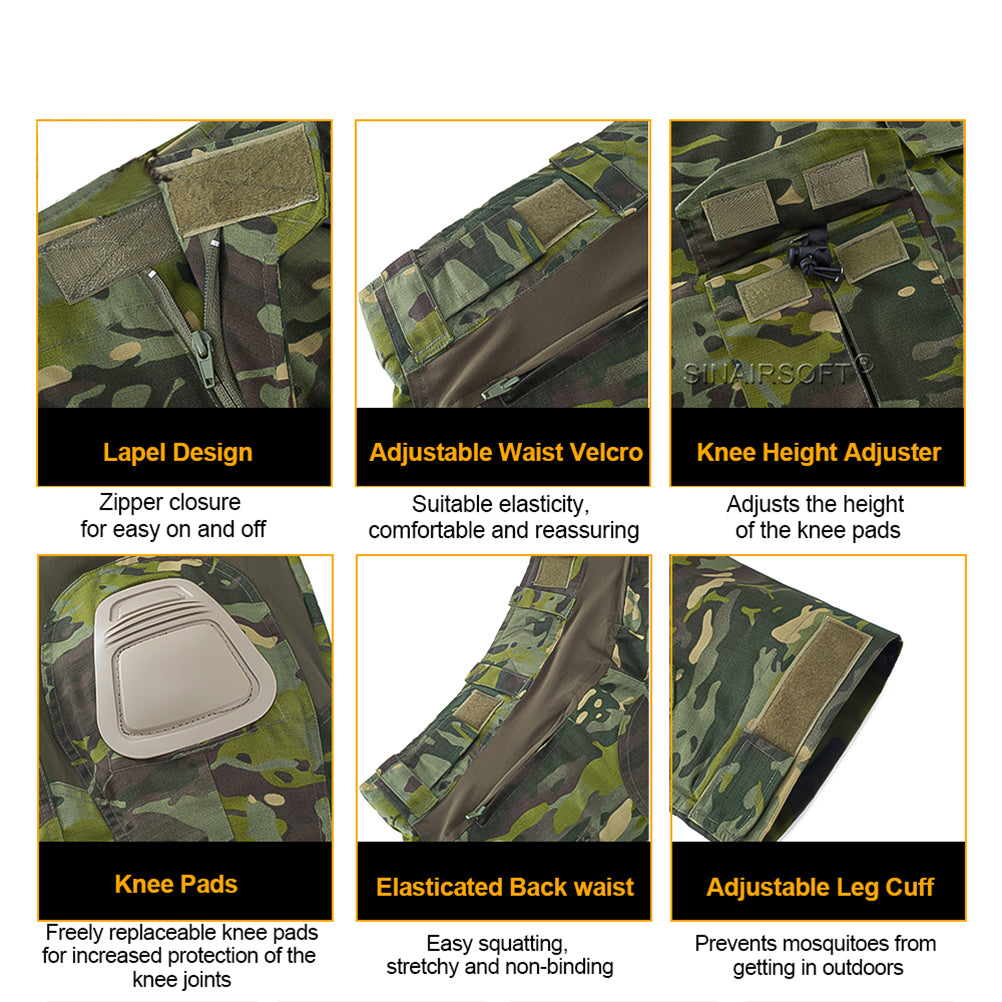 SINAIRSOFT Tactical Mens Airsoft Gen3 G3 Combat Suit Shirt Pants Special Forces Uniform