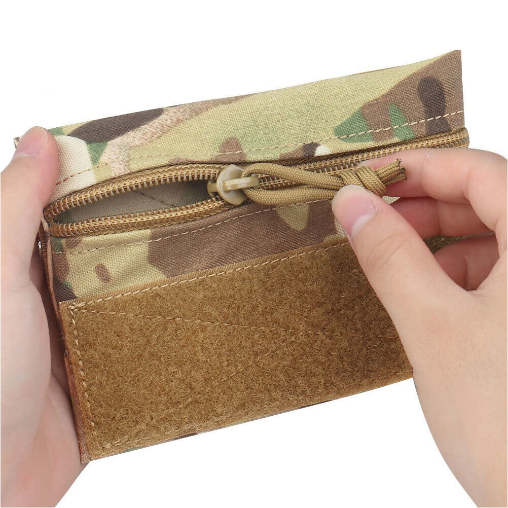 SINAIRSOFT Tactical Front Candy Pouch Zipper Pack Hook Back for Chest Rig
