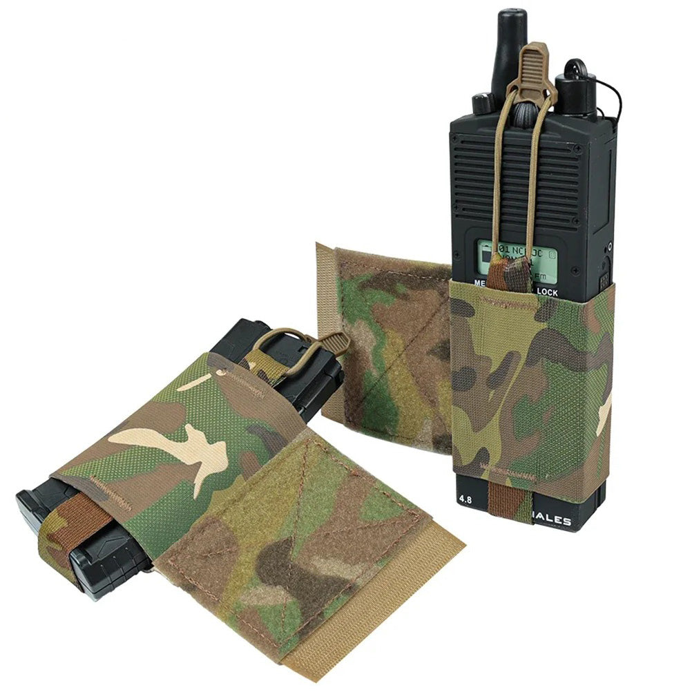 SINAIRSOFT Tactical Side Radio Pouch 2PCS Walkie Talkies Elastic Mag Pouch for Vest