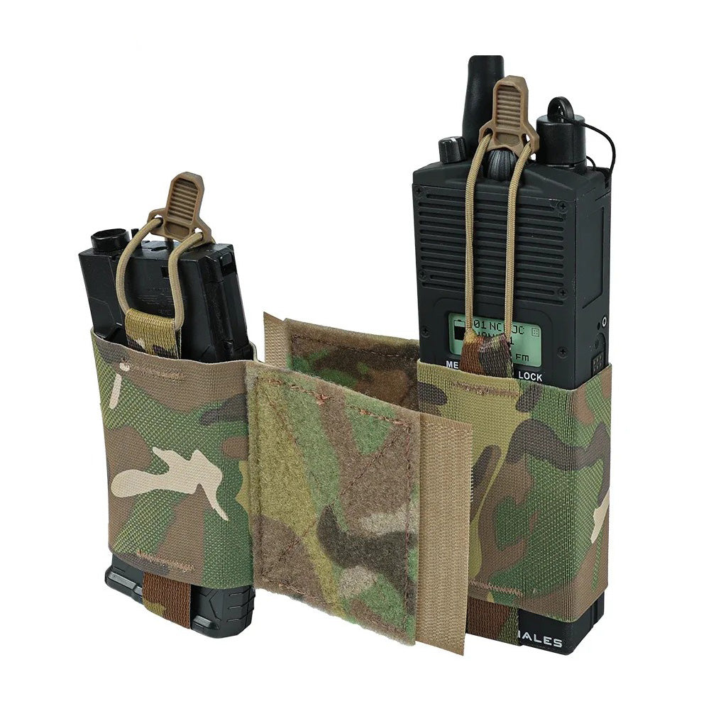 SINAIRSOFT Tactical Side Radio Pouch 2PCS Walkie Talkies Elastic Mag Pouch for Vest