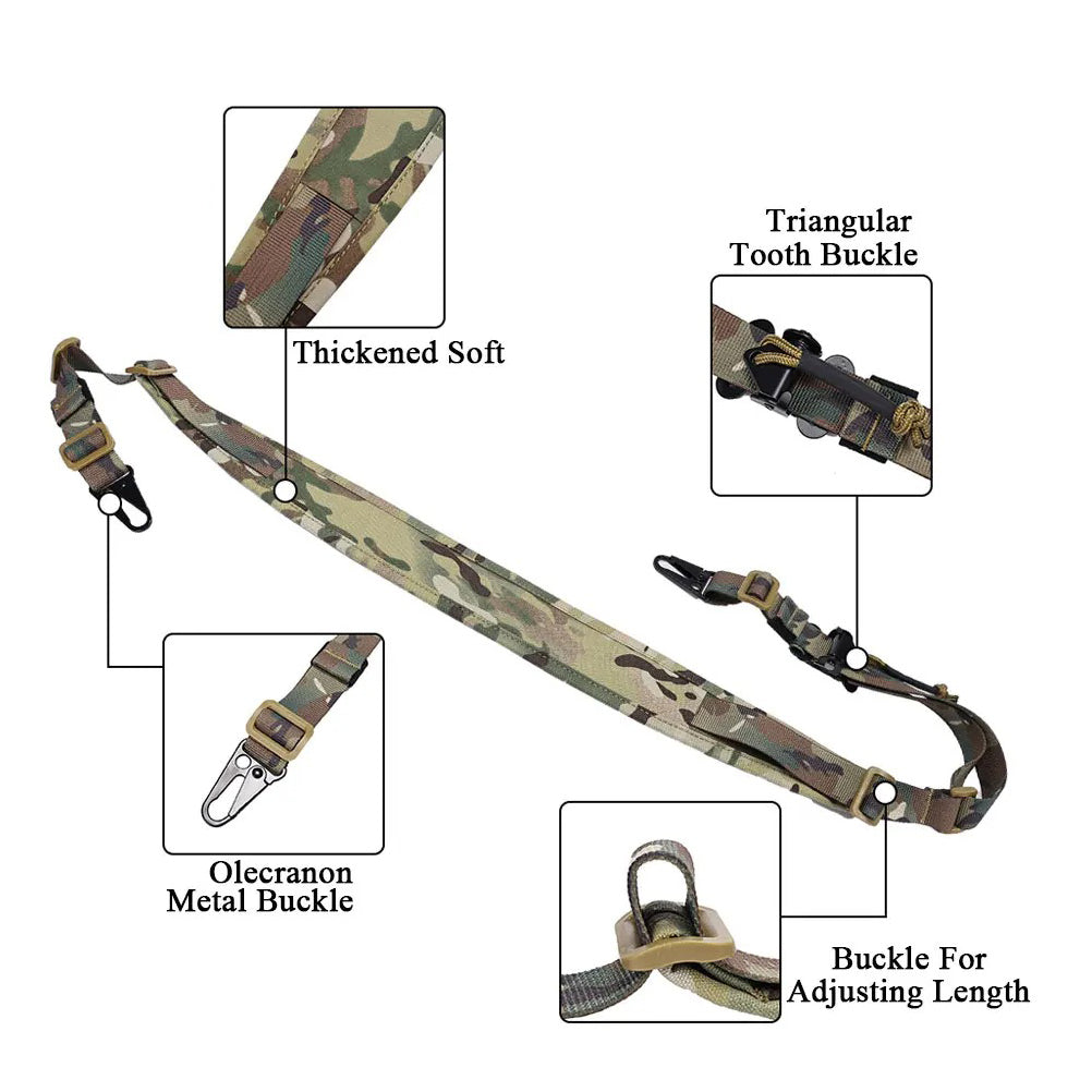 SINAIRSOFT Tactical Rifle Sling 2 Two Point Modular Padded Quick Pull Tab Sling