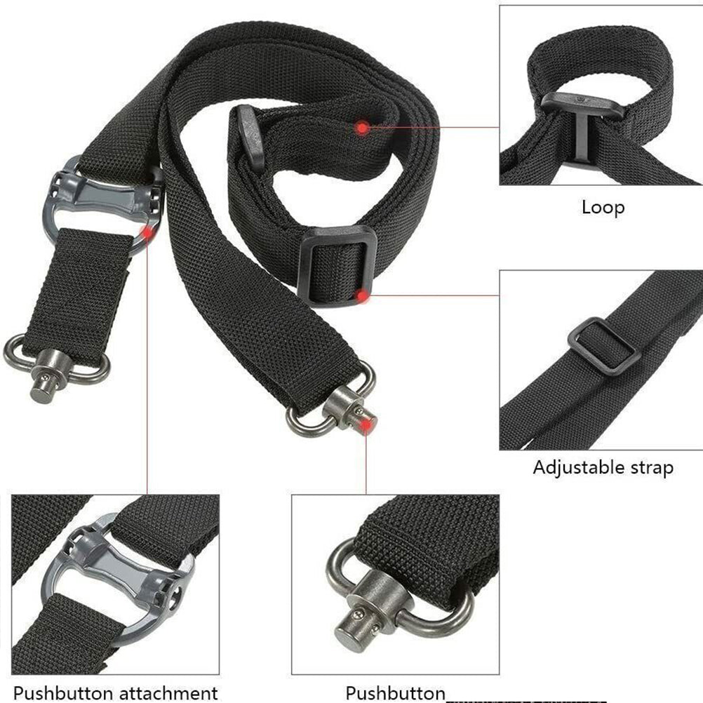 SINAIRSOFT Tactical Quick Detach 1&2 Point Sling Adjustable 1.2" Rifle Gun Strap