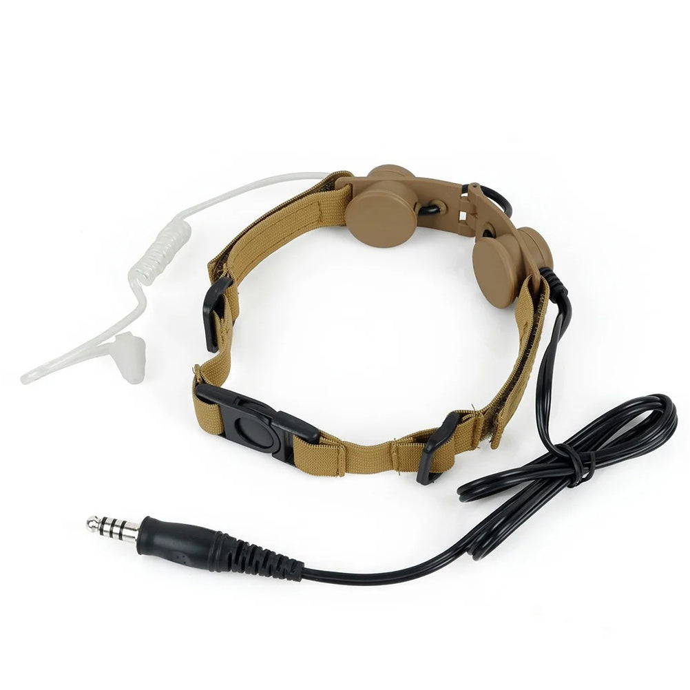 SINAIRSOFT Tactical Throat Vibration Mic Headset Microphone NATO Plug for Radio