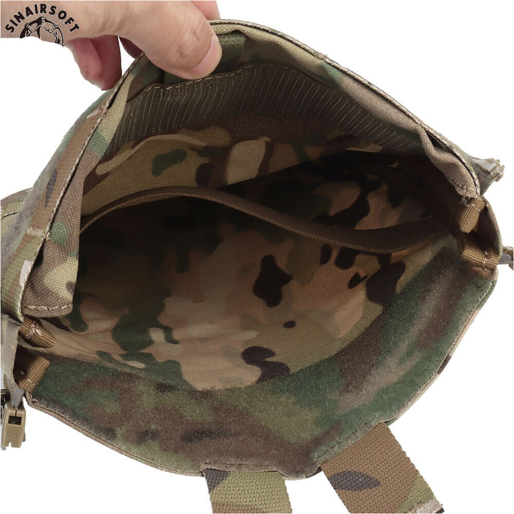 SINAIRSOFT Tactical Zipper Back pack Plate Carrier Bag Panel Hydration Pouch