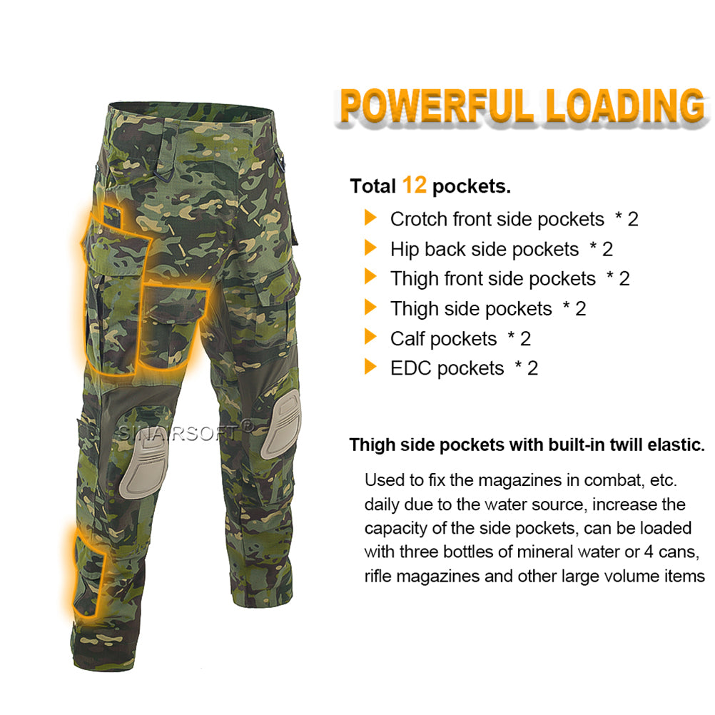 SINAIRSOFT Tactical Mens Airsoft Gen3 G3 Combat Suit Shirt Pants Special Forces Uniform