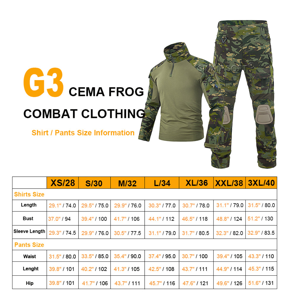 SINAIRSOFT Tactical Mens Airsoft Gen3 G3 Combat Suit Shirt Pants Special Forces Uniform