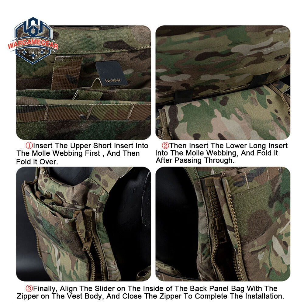 SINAIRSOFTTactical Assault Back Panel Zip-on Pouch Pack Nylon Pocket