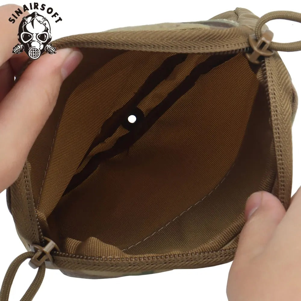 SINAIRSOFT Tactical Half Vest Slim Insert Bag Zipper Chest Front Panel Pouch Pack